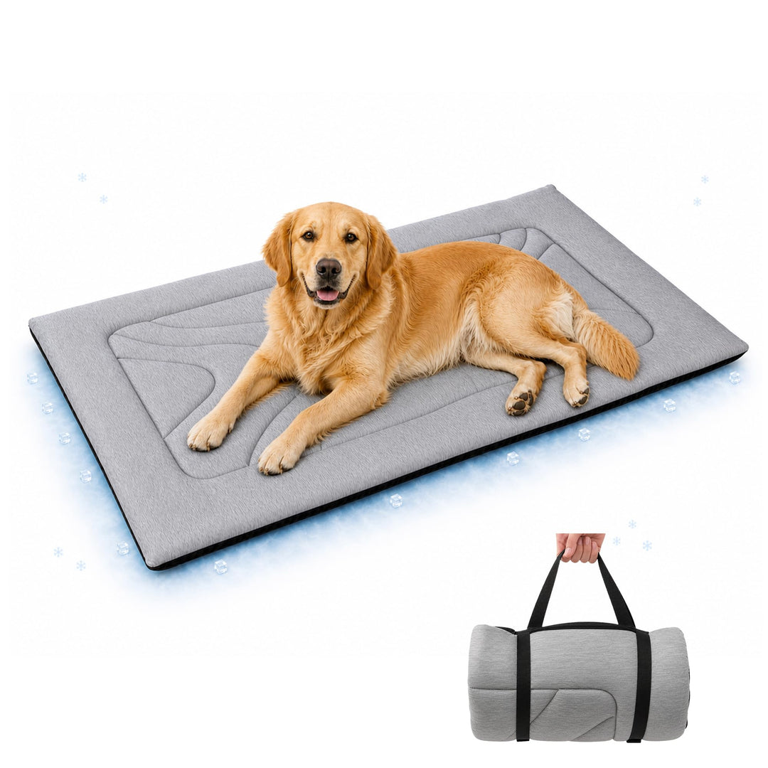Kühlmatte für Hunde, waschbare Hundekühlmatte mit Q-Max ≥ 0,4 PE-Kühlgewebe, ca. 3 cm gepolstert, ru