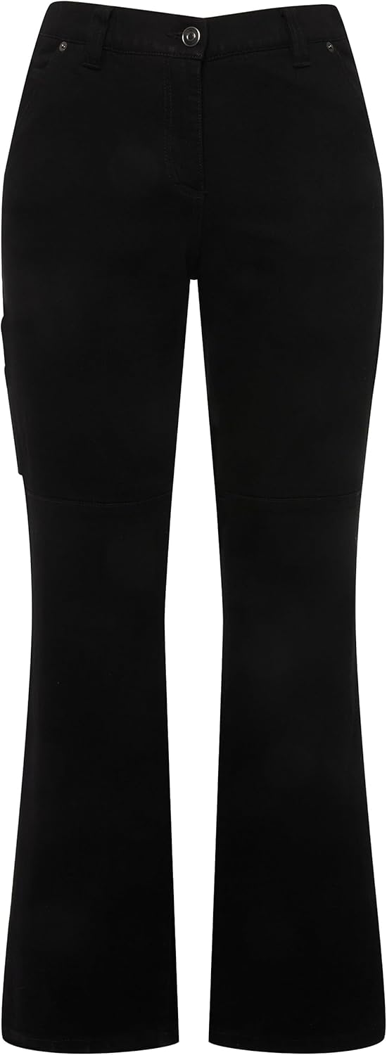 Ulla Popken Damen Utility Mandy, Weites, Gerades Bein, Cargotasche Jeans 92 Schwarz, 92 Schwarz