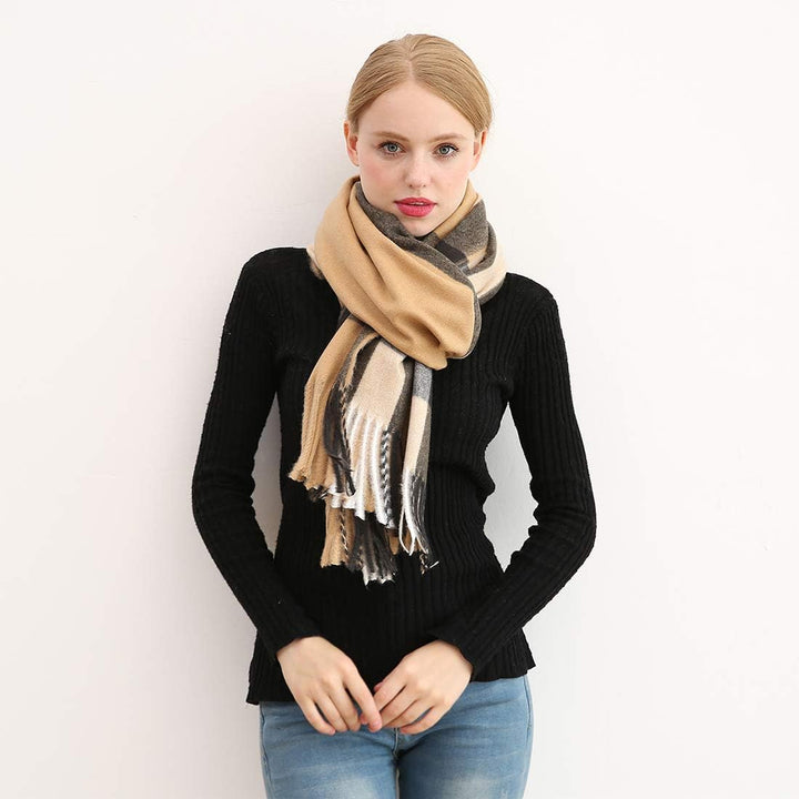 Damen weichen Cashmere Wolle Schal grosse Pashminas Schal und Wrap warme Stola Decke Camel3, Camel3