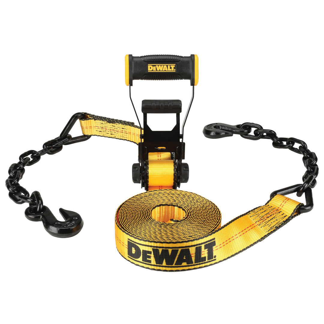 DEWALT DXBC10000C Spanngurt mit Ratsche, 45,7 cm Kette und Stahlhaken, 1,5 kg sichere Arbeitslast, 4