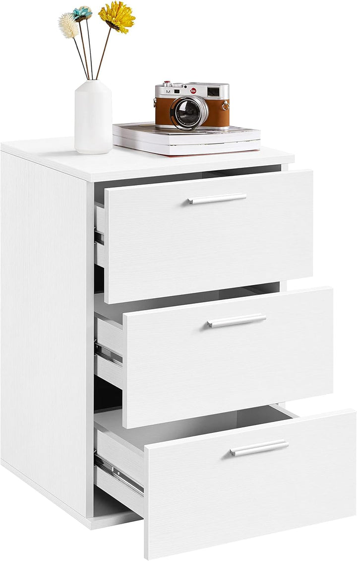 Yaheetech 2 x Nachtschrank Nachttisch Boxspringbett Nachtkommode mit 3 Schubladen 60cm hoch Beistell