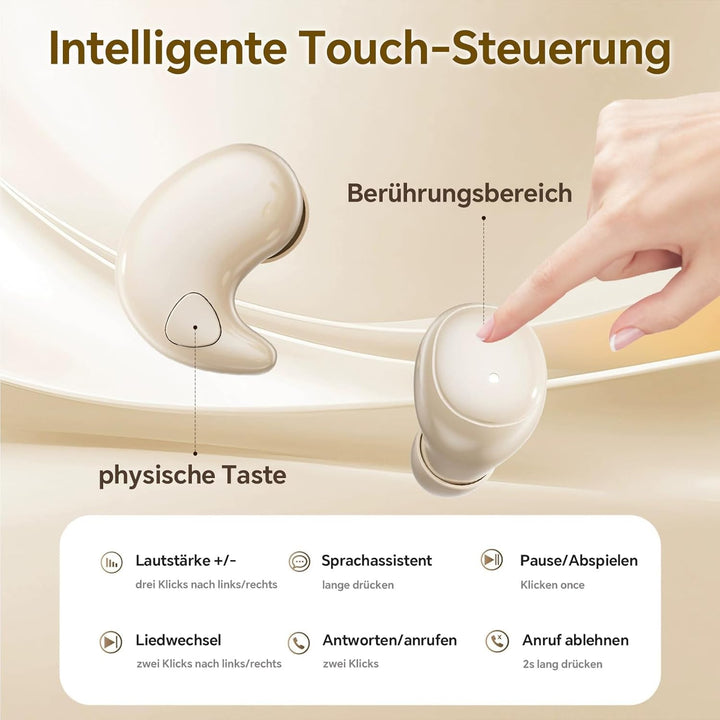 2 Paar Mini Unsichtbare Kopfhörer Kabellos Bluetooth für Kleine Ohren Schlafkopfhörer Seitenschläfer