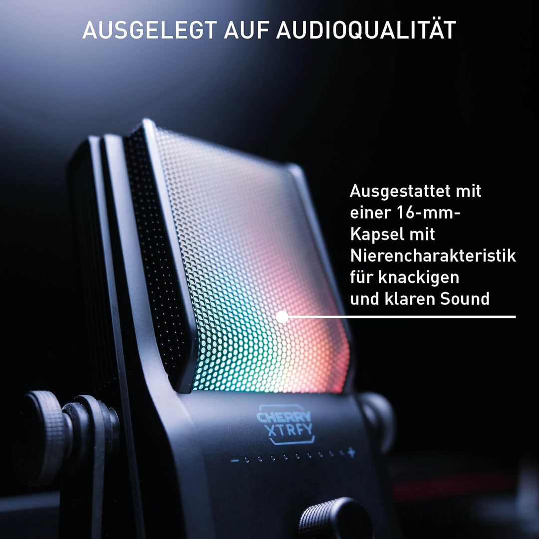 CHERRY XTRFY NGALE R, Premium-USB-Mikrofon für Aufnahmen, Gaming & Streaming, Cardioid, Plug & Play,