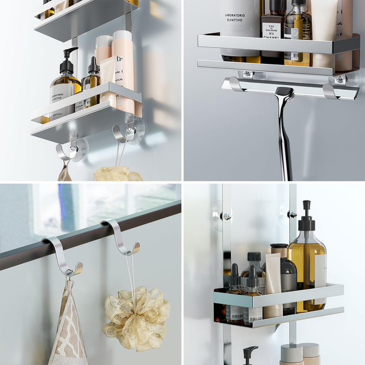 Duschablage ohne Bohren Badezimmer Organizer, Badregal Duschregal ohne Bohren, Duschablage zum Hänge