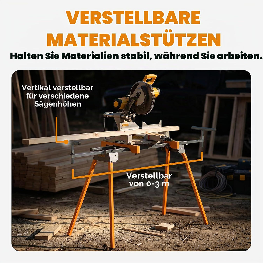 BORA Portamate PM‑4000 Gehrungssägenständer – Klappbarer &amp; Tragbarer Universal‑Kappsägenständer, Sch