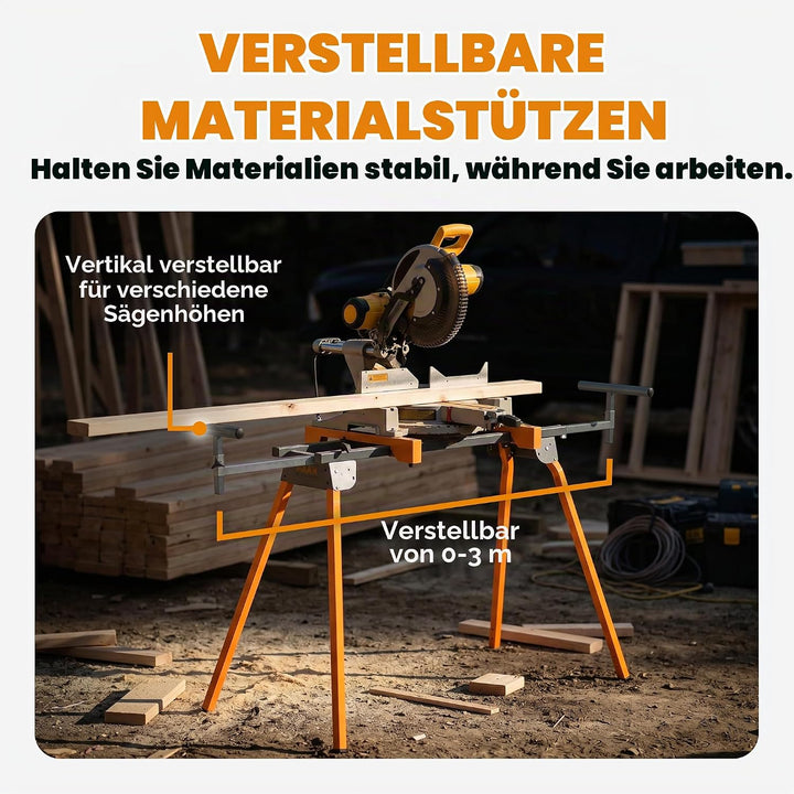 BORA Portamate PM‑4000 Gehrungssägenständer – Klappbarer &amp; Tragbarer Universal‑Kappsägenständer, Sch