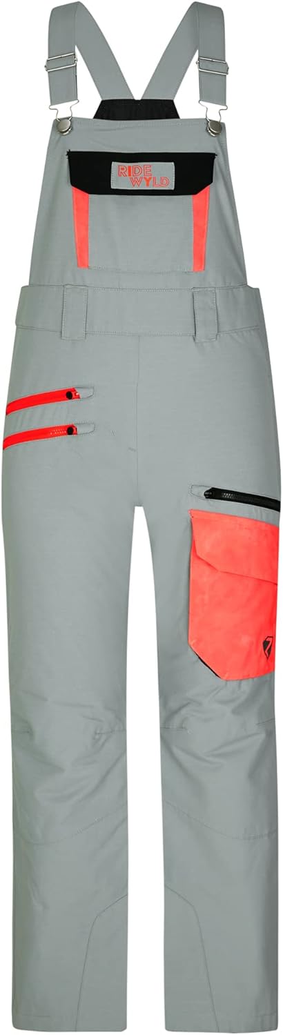 Ziener Mädchen Aileen-bib Ski-Hose, Schnee-Hose | Träger, wasserdicht, warm (1er Pack) 116 gray seal