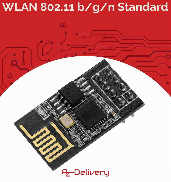 AZDelivery 3 x ESP8266 ESP-01S WLAN WiFi Modul kompatibel mit Arduino und Raspberry Pi inklusive E-B