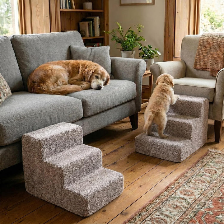 murando Hundetreppe für Kleine Hunde 3 Stufen - Haustiertreppe 30 cm Hoch für Bett, Sofa, Treppe für