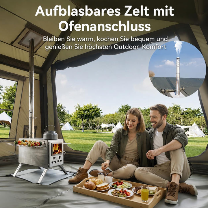 MOPHOTO Aufblasbares Zelt für Camping, wasserdicht, Oxford, inkl. Pumpe-4/6/8/10/12Personen 6-8P(Arm