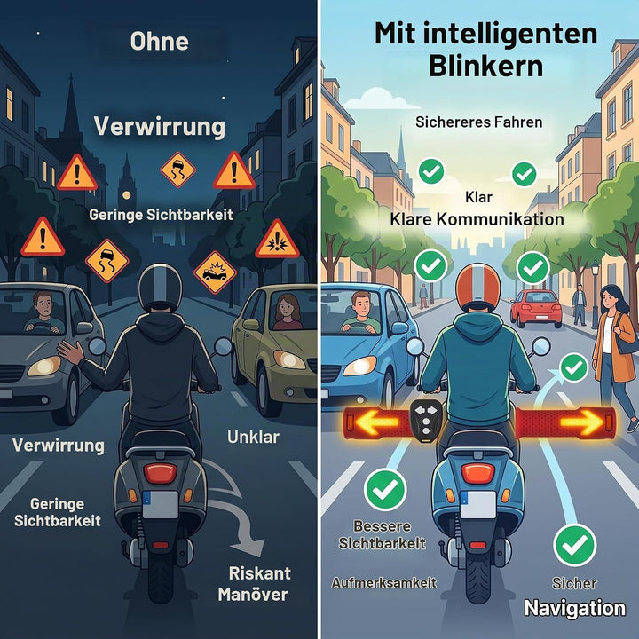 EasyByMall Elektroroller Lenkergriffe mit Blinker, links rechts Blinker für Xiaomi M365 Pro 1S Pro 2