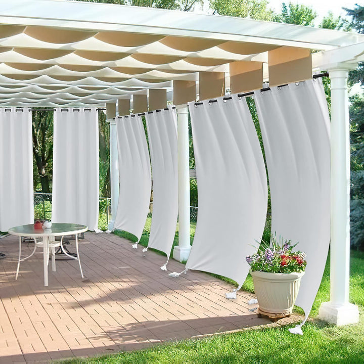PONY DANCE Outdoor Vorhang mit Ösen Outdoorvorhänge Wasserdicht für Pavillon &amp; Balkon Wetterfeste So
