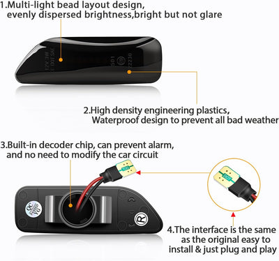 TECTICO Seitenblinker Seitenmarkierungsleuchter Lichtblinker Blinker Kompatibel mit S60 MK1 2001-200