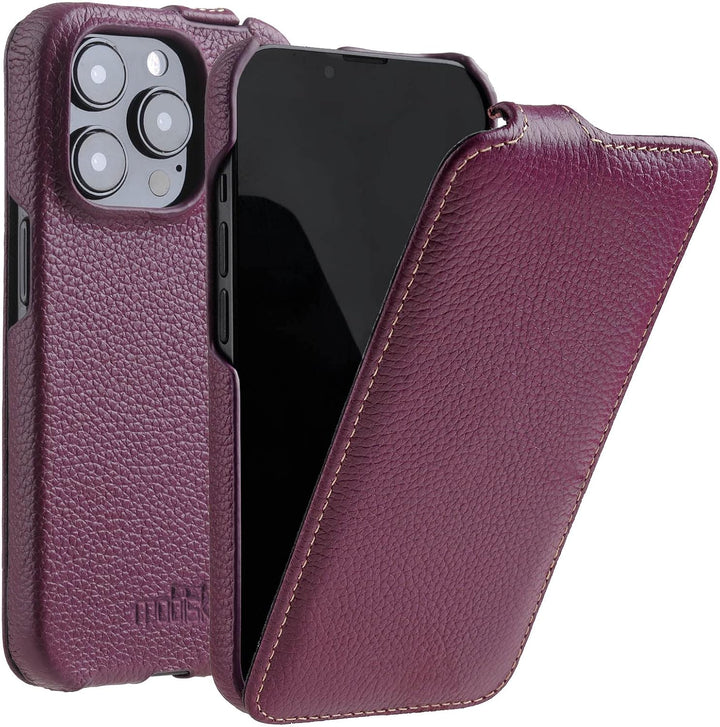 Mobiskin Hülle passend für Apple iPhone 14 PRO (6,1 Zoll), Handyhülle mit beschichtetem Leder, Case,