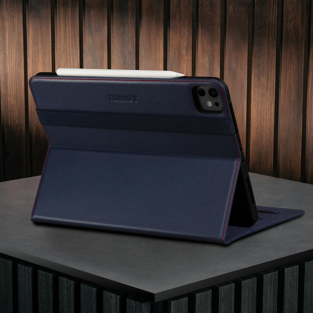 TORRO Lederhülle kompatibel mit iPad Pro 11" M5 / M4 - Echtleder iPad Pro 11 2025/2024 Hülle mit Sta