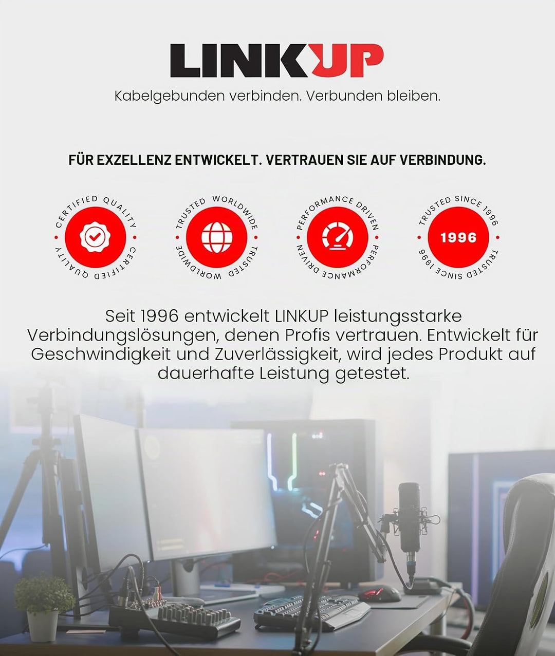 LINKUP - AVA5 PCIE 5.0 Riser-Kabel | RTX5090 RX9070 GPU Bereit | x16 128GB/s Geschwindigkeit | PCIe