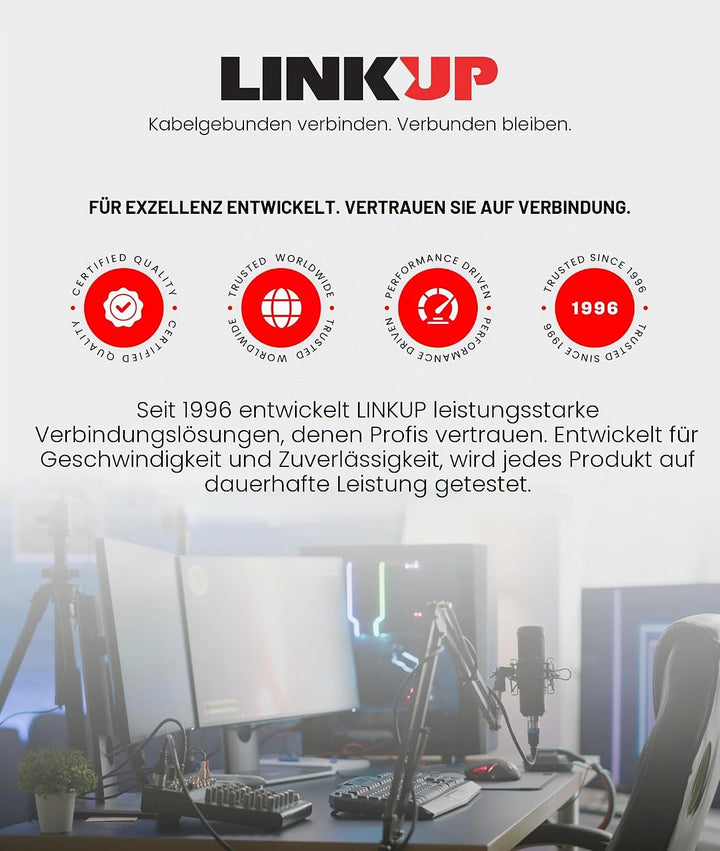 LINKUP - AVA5 PCIE 5.0 Riser-Kabel | RTX5090 RX9070 GPU Bereit | x16 128GB/s Geschwindigkeit | PCIe
