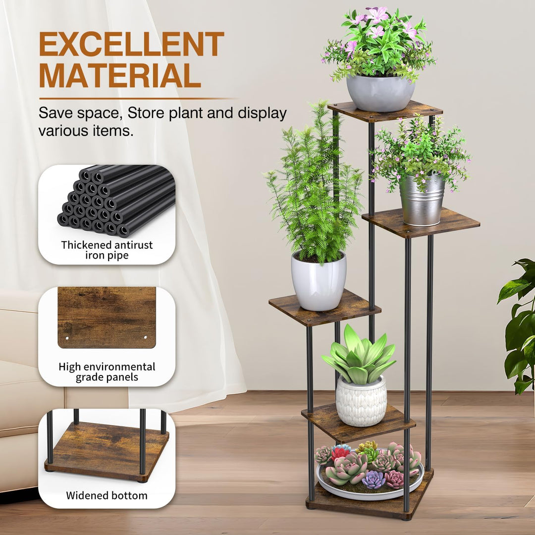 Blumenständer, Pflanzenständer Innen, 5 Etagen Modernes blumentopf ständer, Blumentreppen Metall, pf