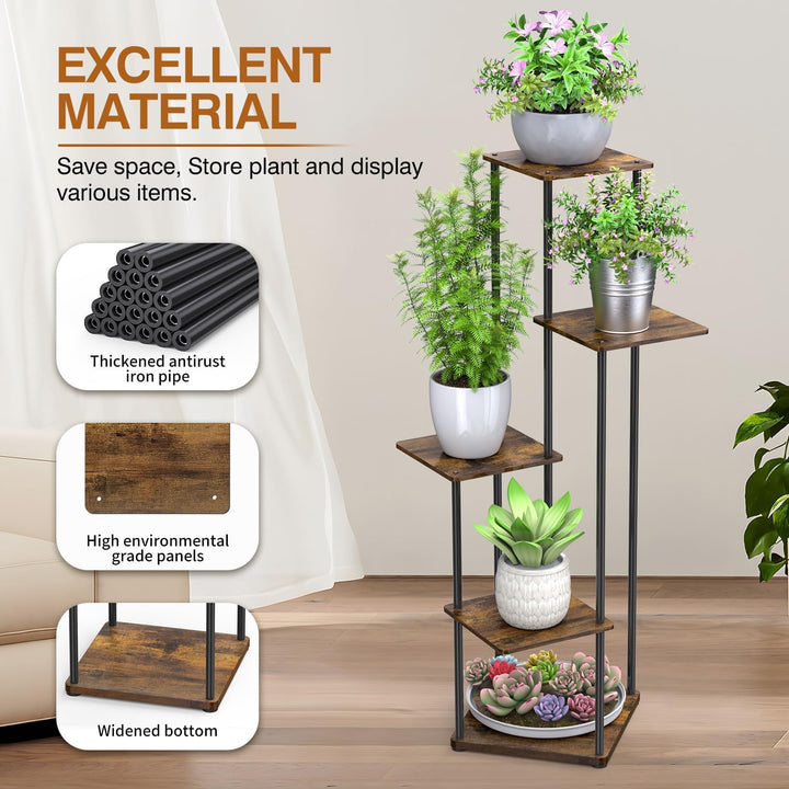 Blumenständer, Pflanzenständer Innen, 5 Etagen Modernes blumentopf ständer, Blumentreppen Metall, pf