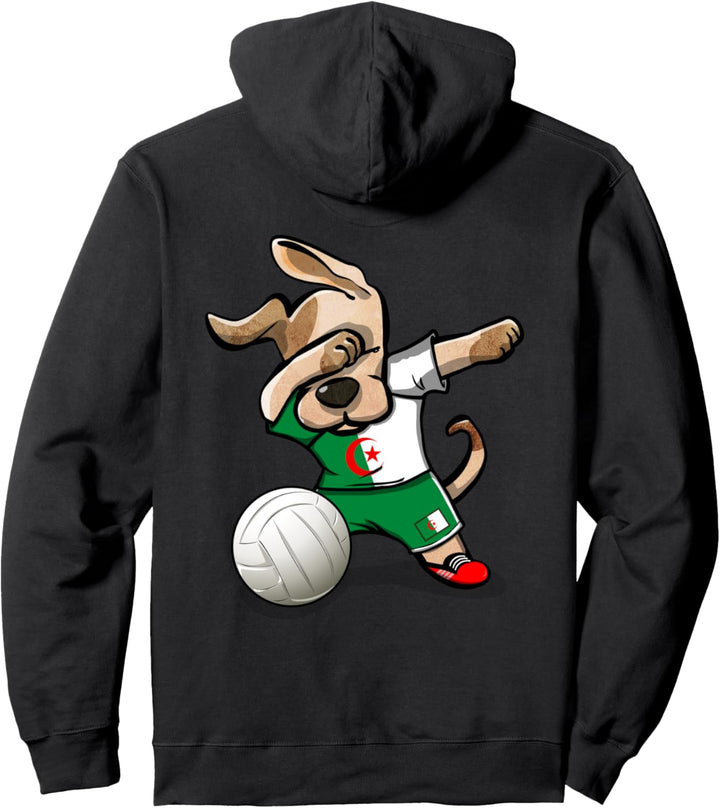 Tupfender Hund Algerien Volleyball - Algerische Flagge Sport Pullover Hoodie