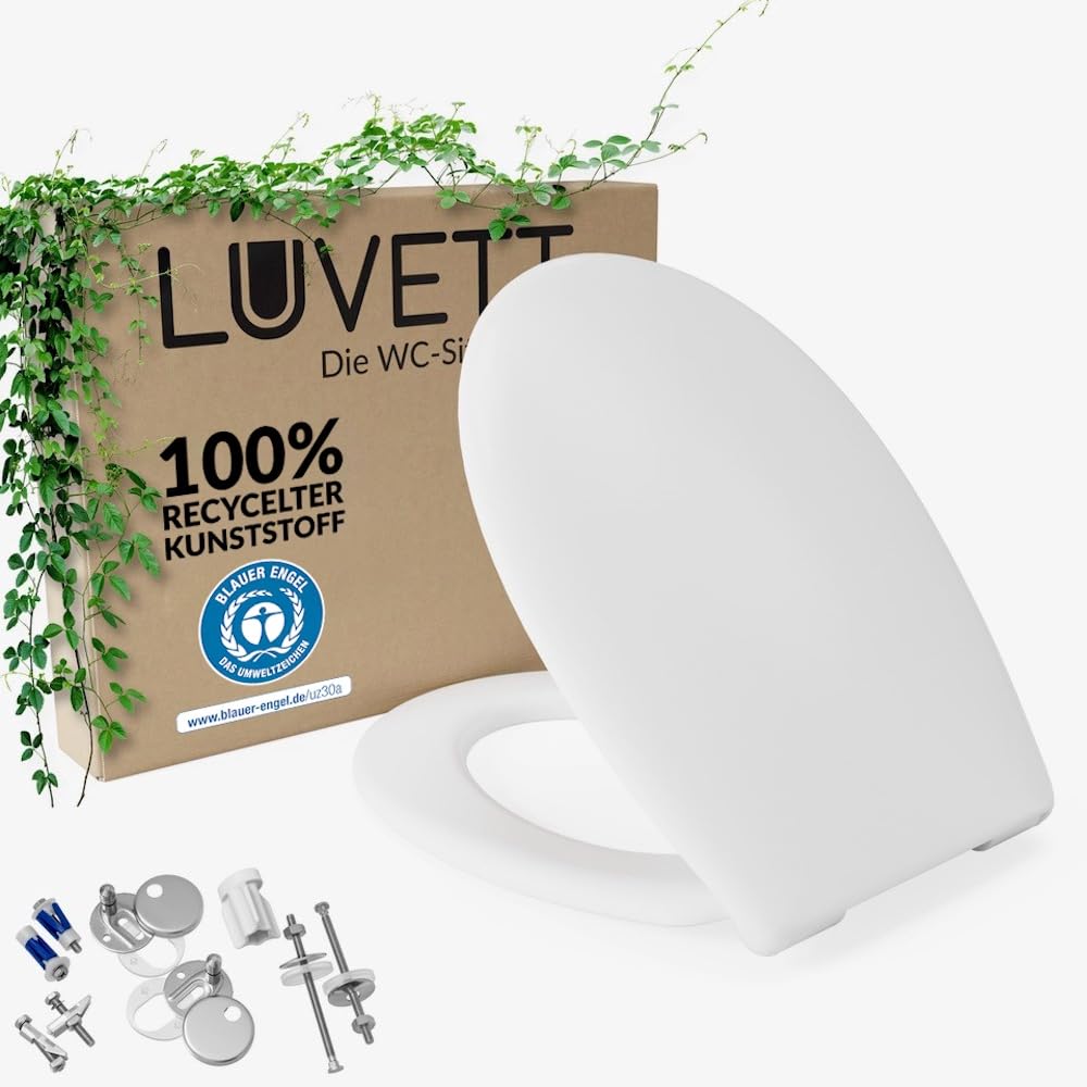 LUVETT® Recycling WC-Sitz R700 Öko oval mit Absenkautomatik, Abnahmefunktion und 3 Montage-Varianten