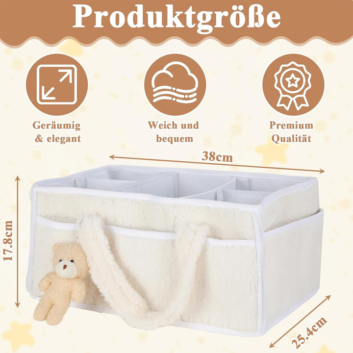 Wickeltasche Organizer, Wickel Organizer Unterwegs, Tragbarer Wickelkorb mit Herausnehmbaren Fächern