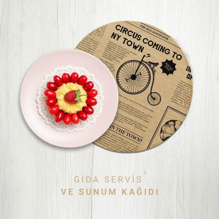 Inoverse Deli Paper Ø 32,5 cm – 1000 Blatt Rundes Fettdichtes Pizzapapier & Einschlagpapier – Zeitun