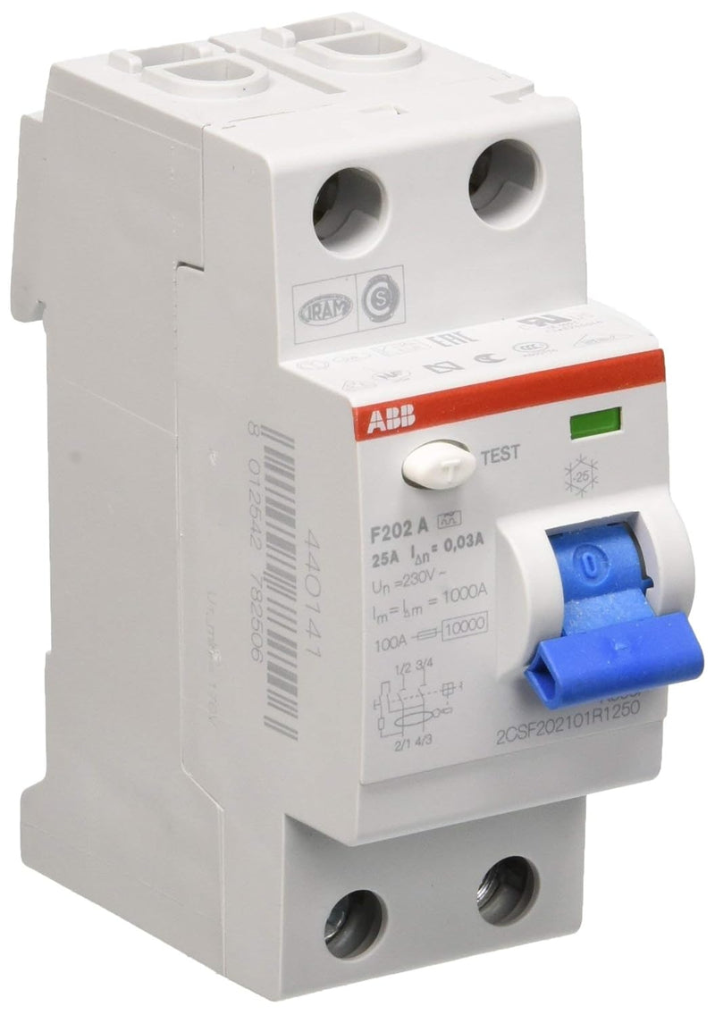ABB S202 B10 AUTOMATISCHE 6KA 2P & FI-Schutzschalter 2-polig Typ A,"F202A" 25 A, 0,03 A Bundle mit S