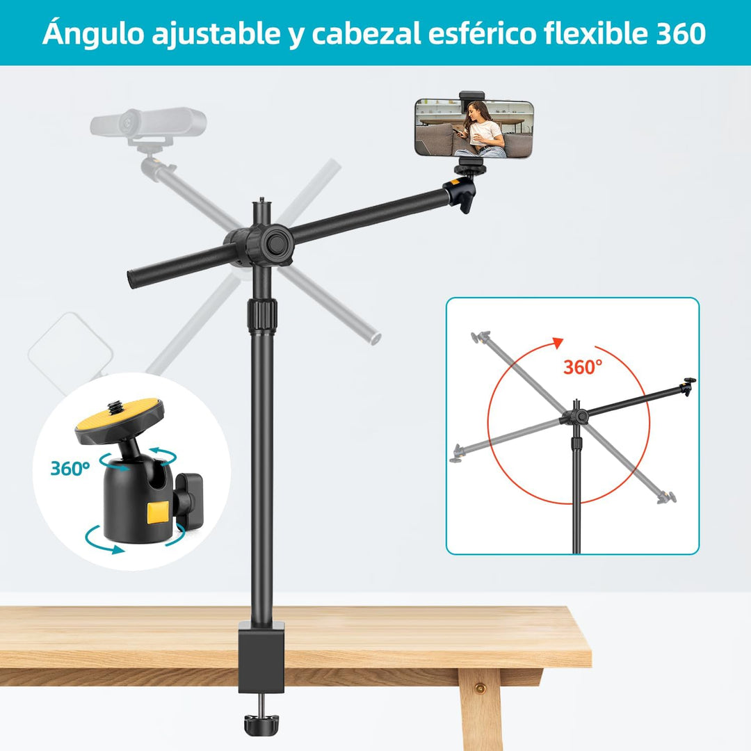 JEBUTU OS02 Kamera Tischstativ Overhead Stativ, 31-97cm verstellbar Kamera Tischhalterung für Kamera