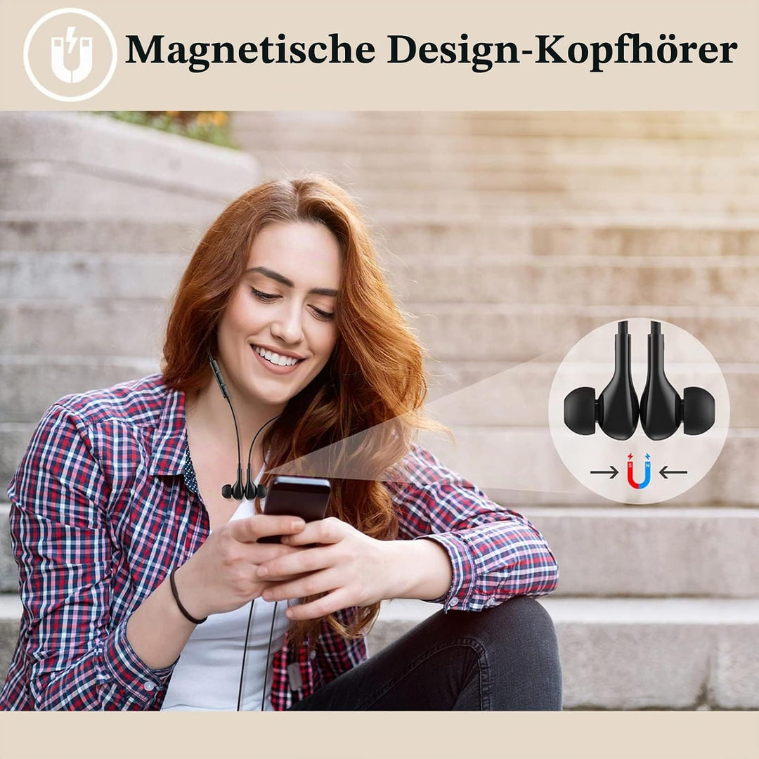 Guguearth MFi-Zertifiziert Lightning Kopfhörer für iPhone, Magnetische Kopfhörer mit Kabel Kompatibe