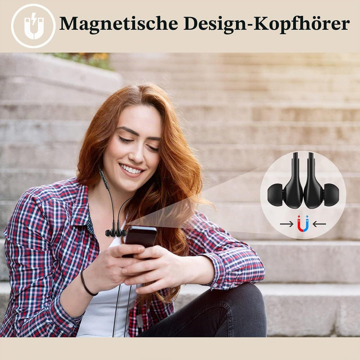 Guguearth MFi-Zertifiziert Lightning Kopfhörer für iPhone, Magnetische Kopfhörer mit Kabel Kompatibe