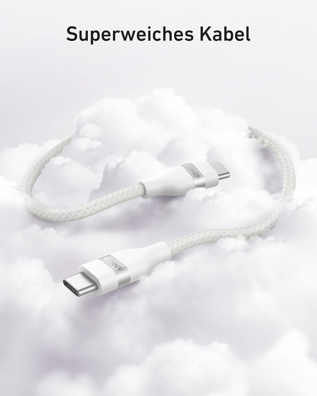 Anker Nano USB C auf USB C Kabel, 240W 1,8m flexibel farbig geflochten, USB C Schnellladekabel Typ C