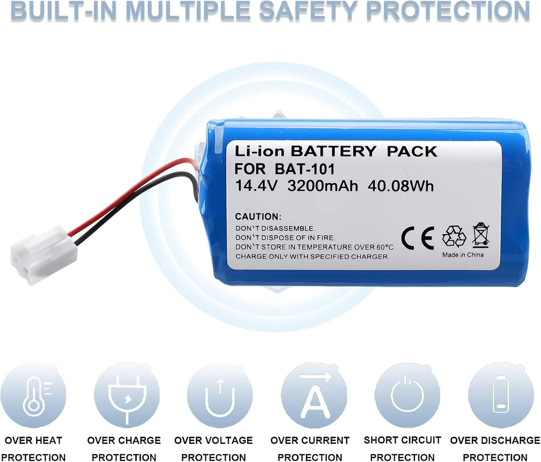 14,4 V 2600 mAh/37,44 Wh Ersatzakku für Smart Plus, Lithium-Ionen-Staubsaugerakku, kompatibel mit Cl