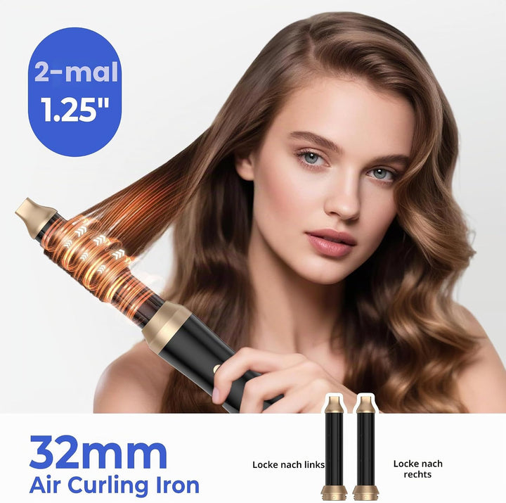OKWRAP Haarstyler Hairstyler 5 in 1 Hair Styler 1000W Airstyler Multistyler Schwarzgold, Schwarzgold
