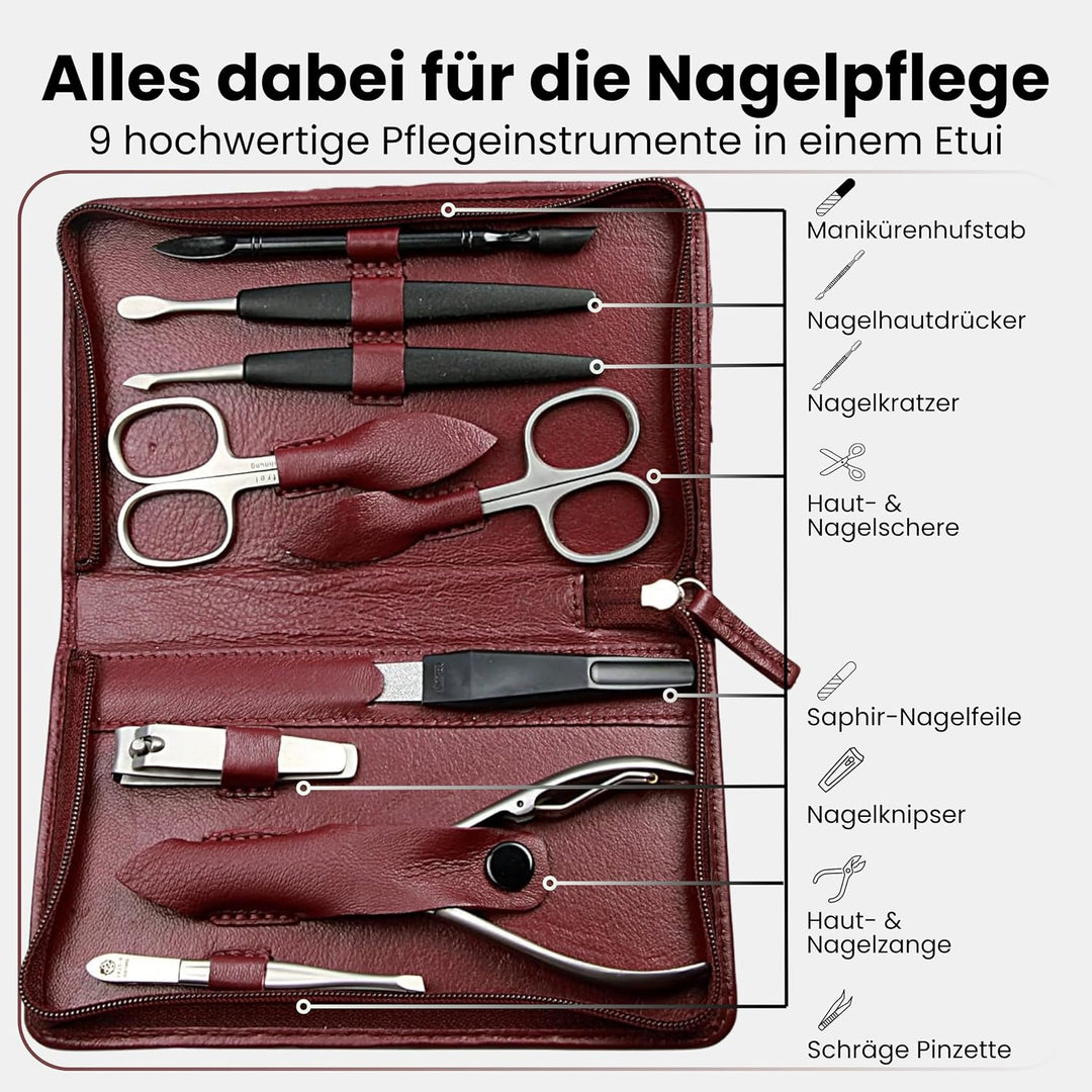 Sonnenschein by Hans Kniebes - Manicure-Etui, Reissverschluss: 9-tlg. Bestückung, rostfrei-edelmatti