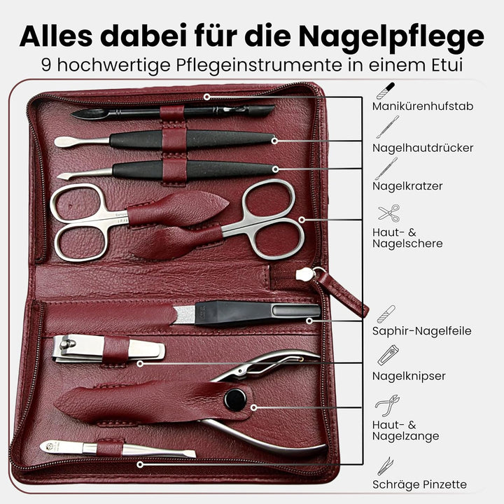 Sonnenschein by Hans Kniebes - Manicure-Etui, Reissverschluss: 9-tlg. Bestückung, rostfrei-edelmatti