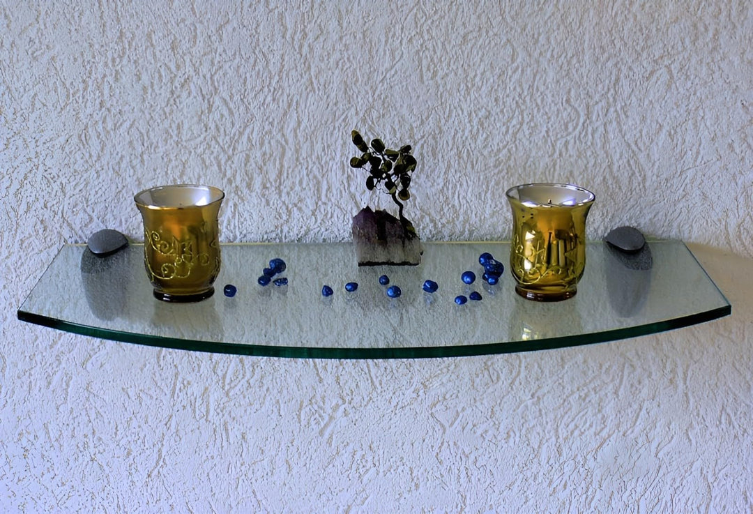 Dekoleidenschaft Wandregal aus 10mm Glas, satiniert, Verschiedene Formen und Grössen, Glasregal, Gla
