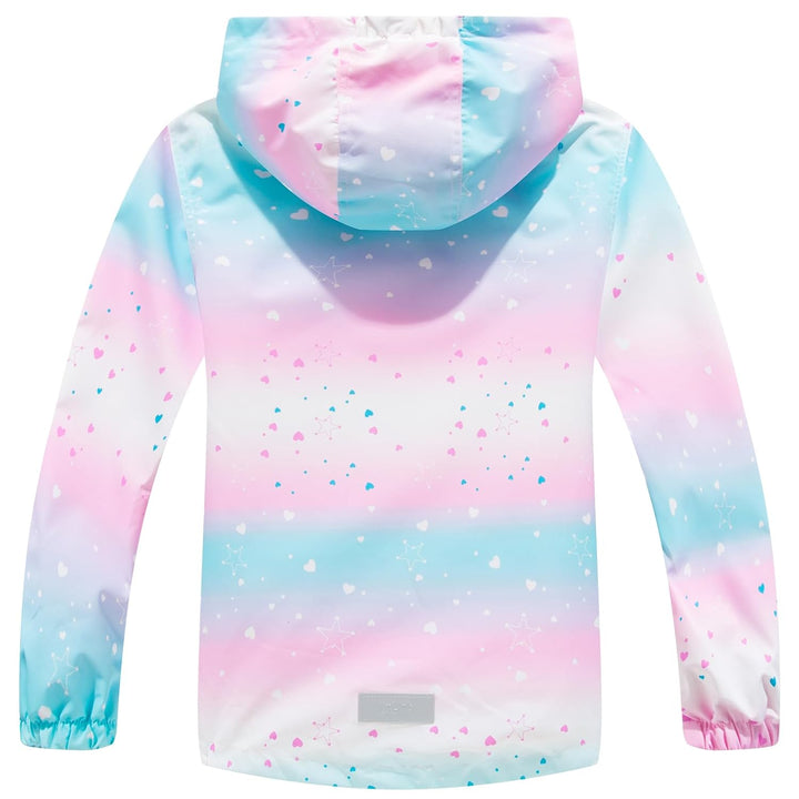 Mädchen Regenjacke - Regenmantel mit Kapuze Outdoor Wasserdichte Jacke Kinder Softshelljacke Übergan