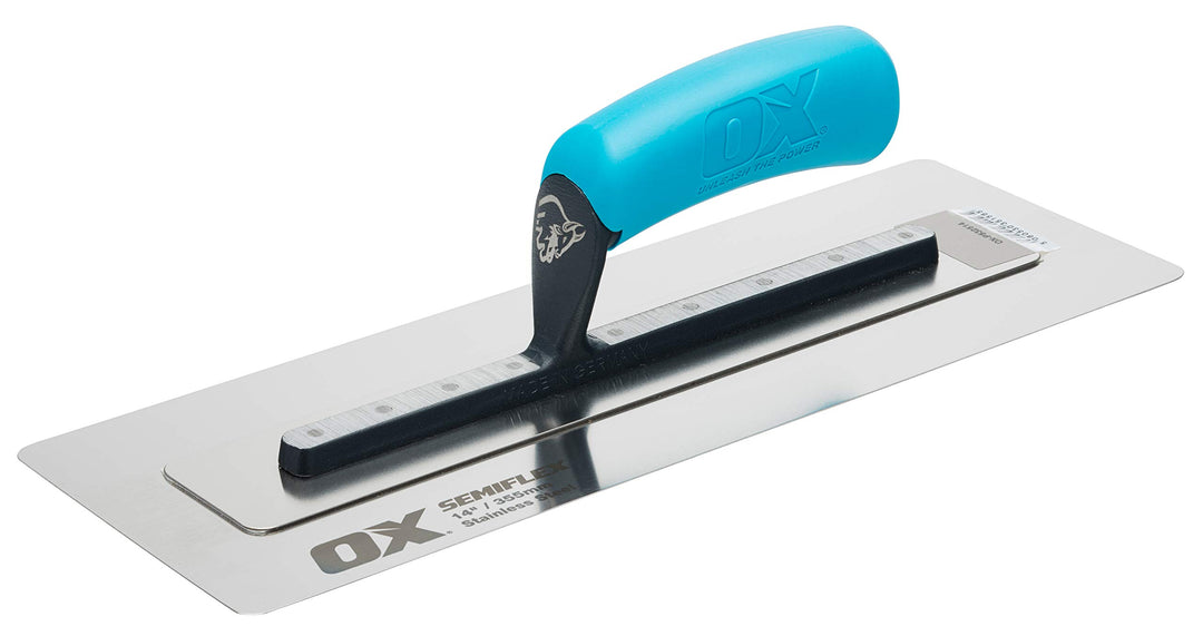 OX Pro Semi Flex Stainless Steel Trowel 14in / 355 x 125 mm, 14in / 355 x 125 mm