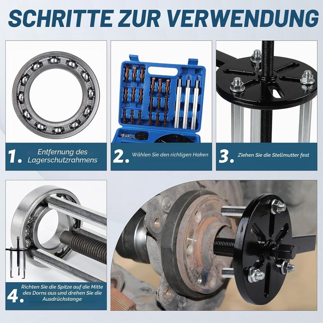 21 in 1 Lagerabzieher Set, Innenlager Abzieher mit 6 Grössen Abzieherkopf, Kugellager Abzieher mit A