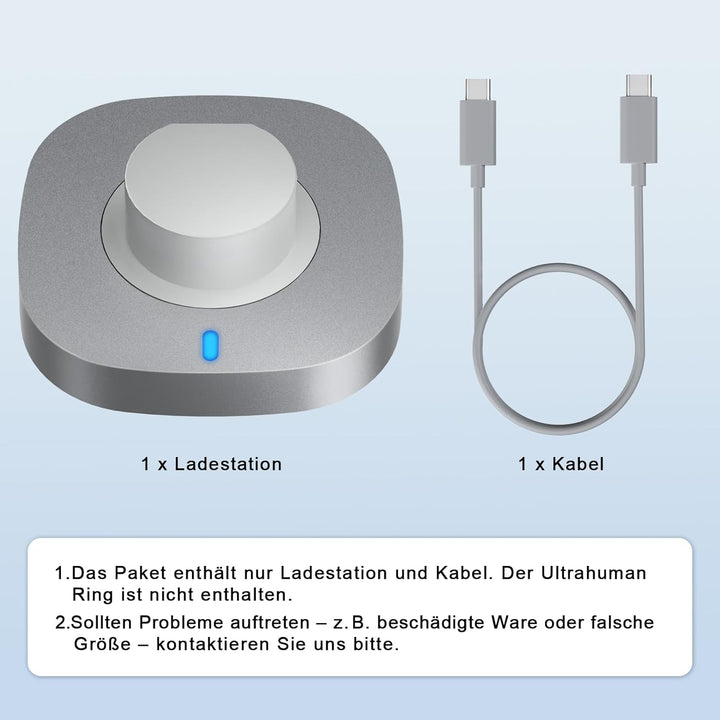 Ladegerät kompatibel mit Ultrahuman Ring Air, Schnelllade-Dock mit USB C Kabel Tragbares Ersatzladeg
