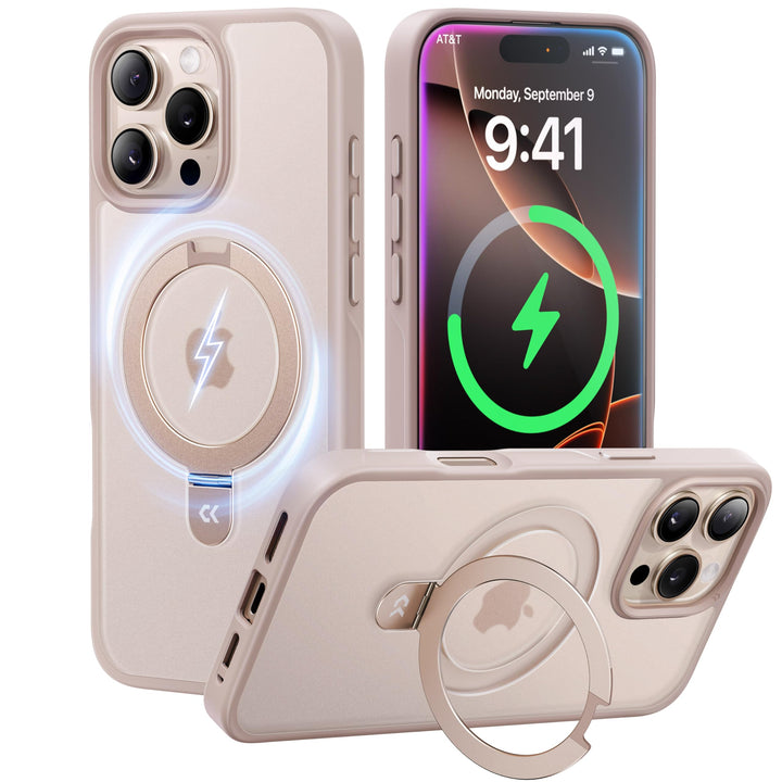 CASEKOO MagicStand für iPhone 16 Pro Hülle mit MagSafe [Unsichtbarer Ständer] [MIL-STD-810H Militärs