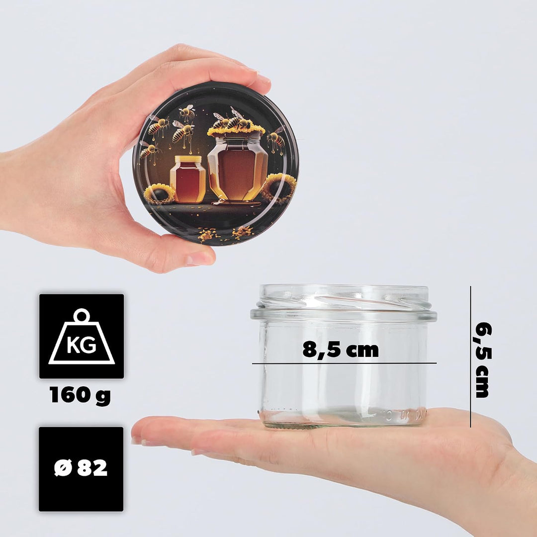 KADAX 20er Set Marmeladengläser 235ml TO82 Honig, Einmachgläser Vorratsgläser Mason Jar mit Schraubd