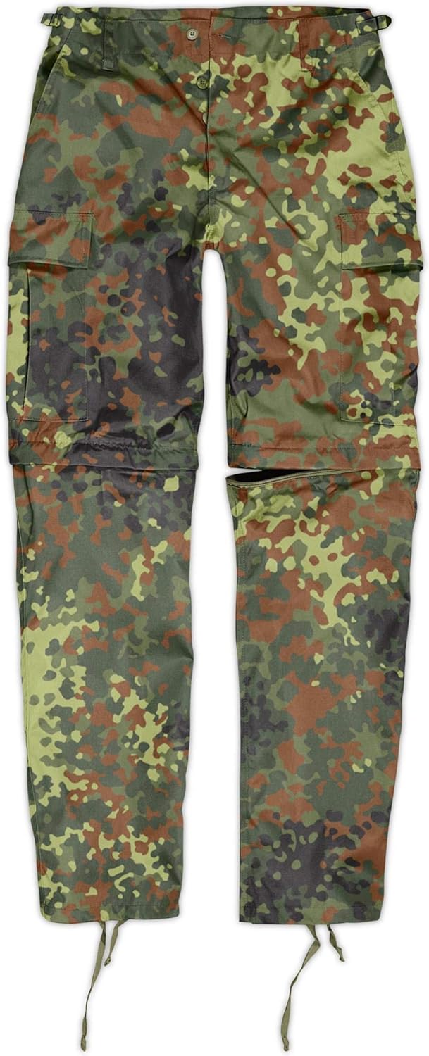 normani Zip Off BDU Feldhose mit per Reissverschluss abtrennbaren Hosenbeinen L Flecktarn, L Fleckta