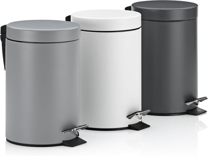 kela Kosmetikeimer weiss 3l, Metall Tretmülleimer Badezimmer, Badmülleimer mit Inneneimer und Trageh