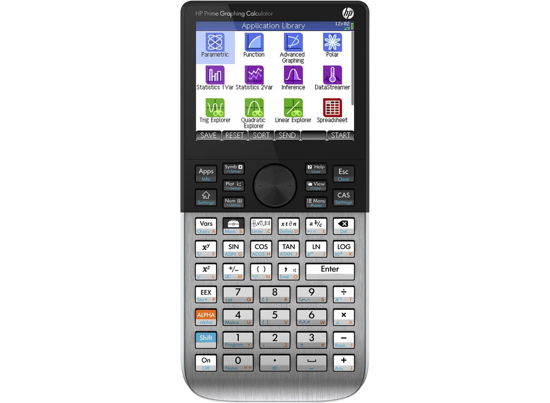 HP Prime Graphing Taschenrechner mit Taschenrechner, Grafikrechner, Silber, 400 MHz ARM9, Tasten, 10