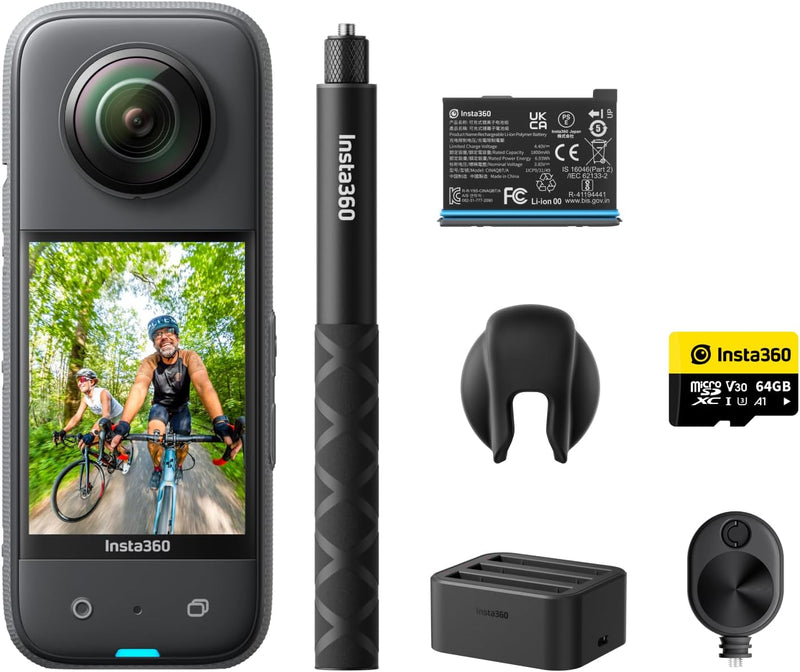 Insta360 X3 Ultimate-Kit - wasserdichte 360°-Actionkamera mit 1/2"-Sensor, 5,7K 360°, 72MP 360°-Foto