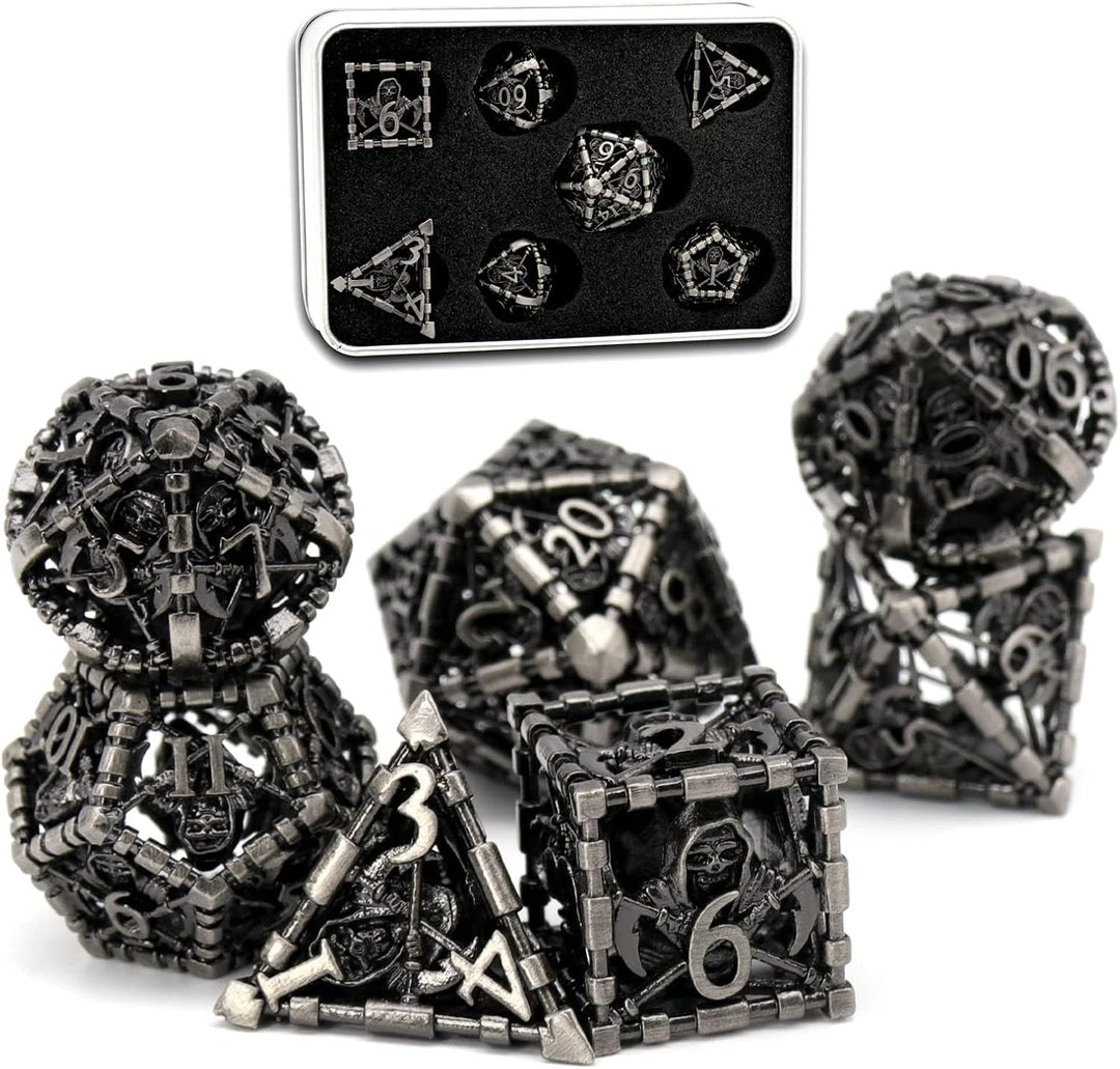 DND WürfelSet Rollenspiel, Polyedrische Dice Set D&amp;D Würfel Set Metall für Brettspiel Dungeons and D