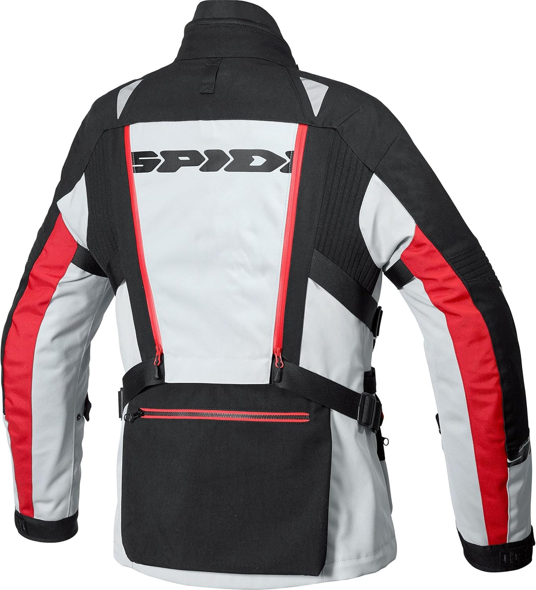 SPIDI H2Out Allroad Motorrad Textiljacke (Black/Grey/Red,XL)
