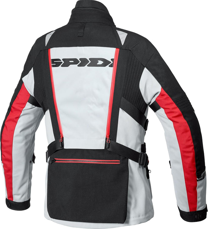 SPIDI H2Out Allroad Motorrad Textiljacke (Black/Grey/Red,XL)